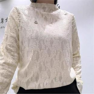 胖妹妹气质衫 2026春季 女装 大码 200斤T恤5543 新芮娜依莲上衣蕾丝衫