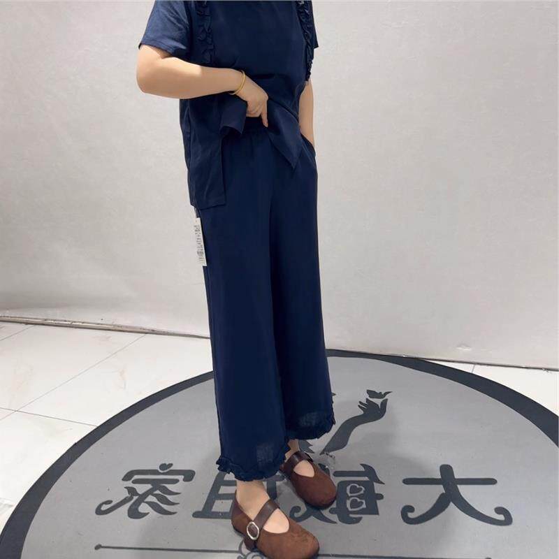 2026夏装新款裤女权贵族高腰时尚潮流胖mm裤31065麻料200斤显瘦裤