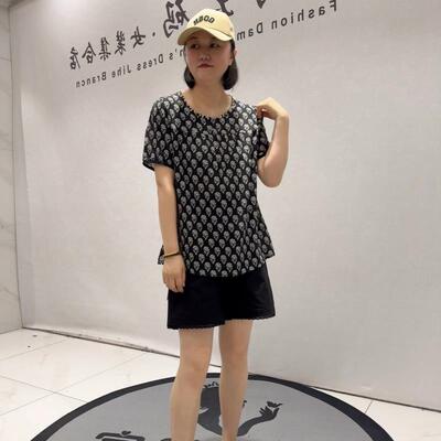 芮娜依莲时尚潮流夏装打底1505短袖衫加肥加大宽松显瘦气质衫T恤