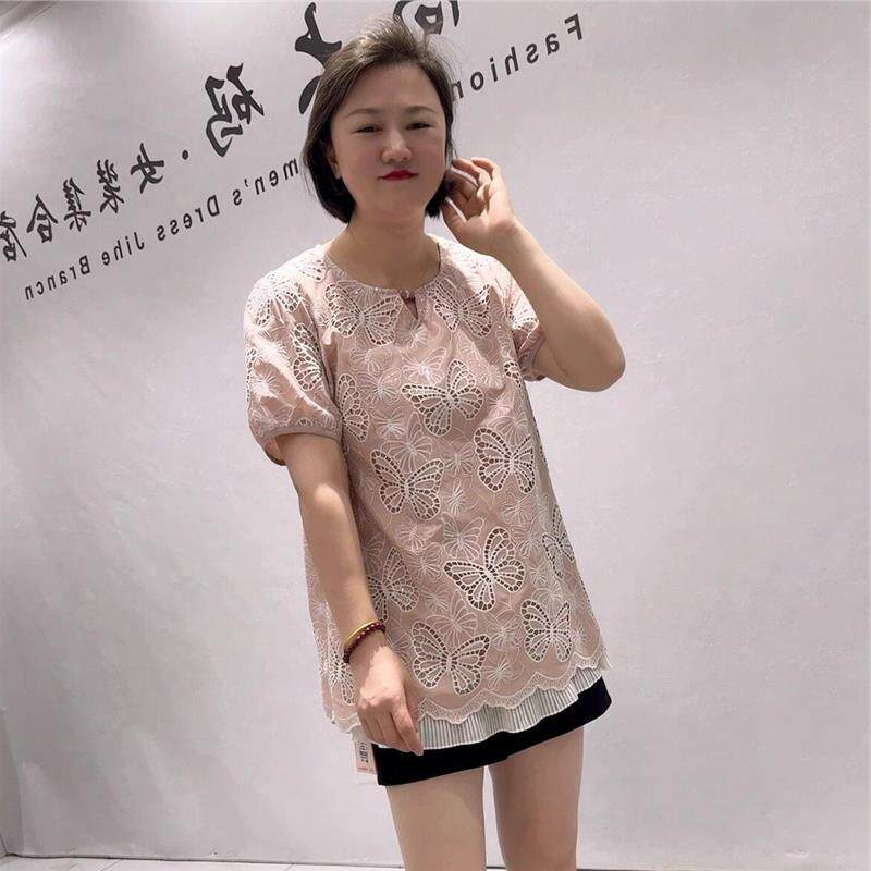 芮娜依莲大码打底衫2026夏T恤5636女人味短袖大码女装显瘦气质衫