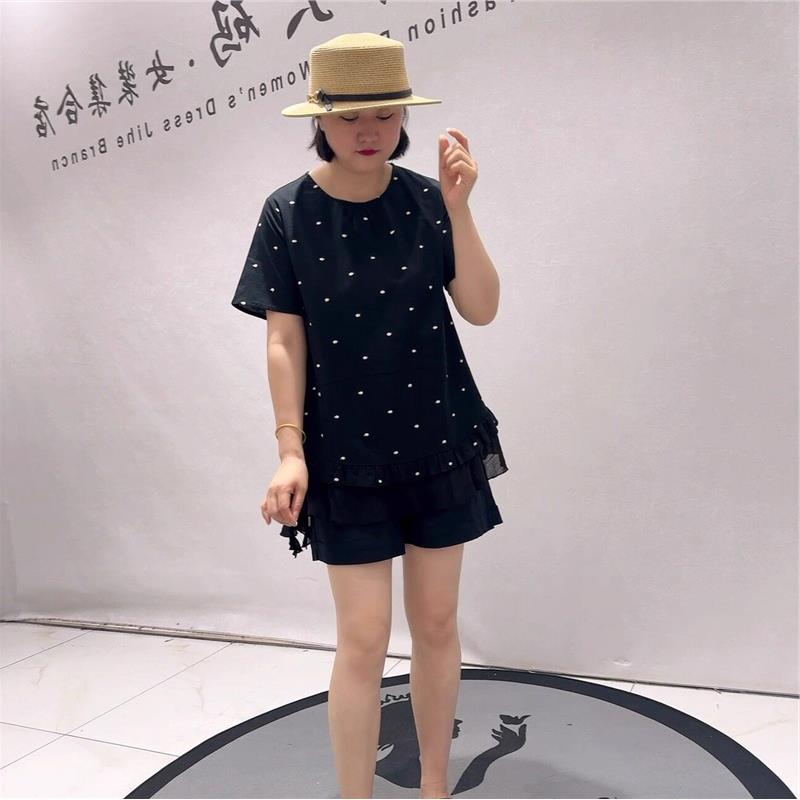 2026夏季女权贵族时尚加肥加大码女装31121短袖 衫200斤显瘦上衣