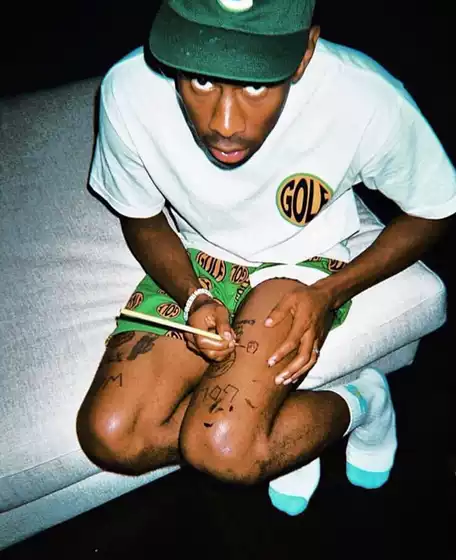Limited Edition GOLF WANG Fish-Eye Tee Tyler the Creator Graphic Print Short Sleeve T-Shirt with Large Logo on Back