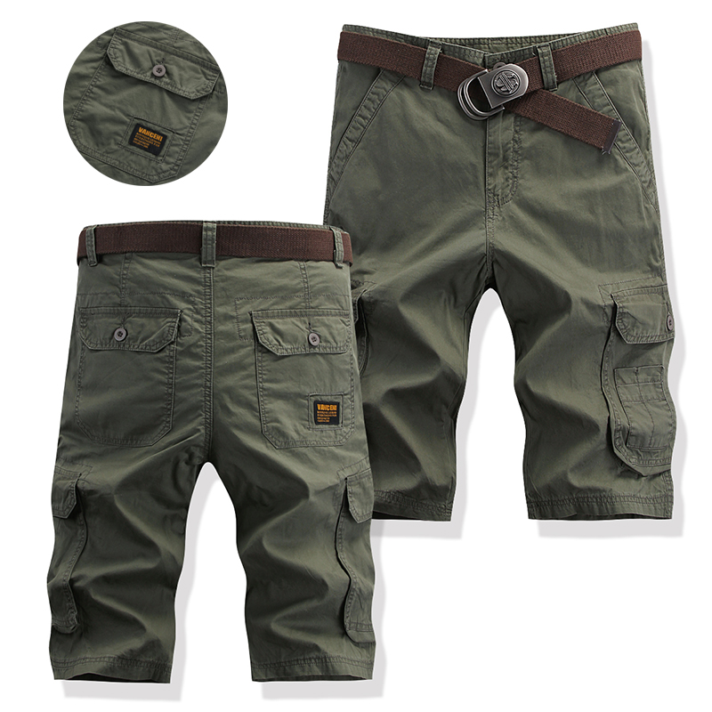 夏季七分裤男士工装休闲短裤多口袋宽松直筒加肥加大码运动户外潮