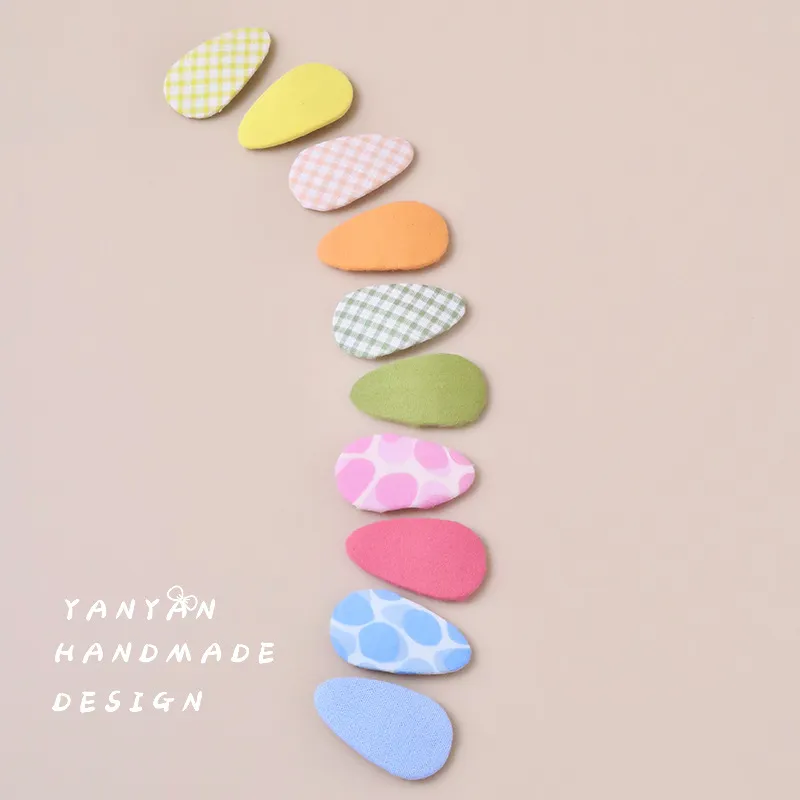 韩版可爱小号水滴马卡龙bb夹儿童发夹糖果色甜美布艺发卡发饰