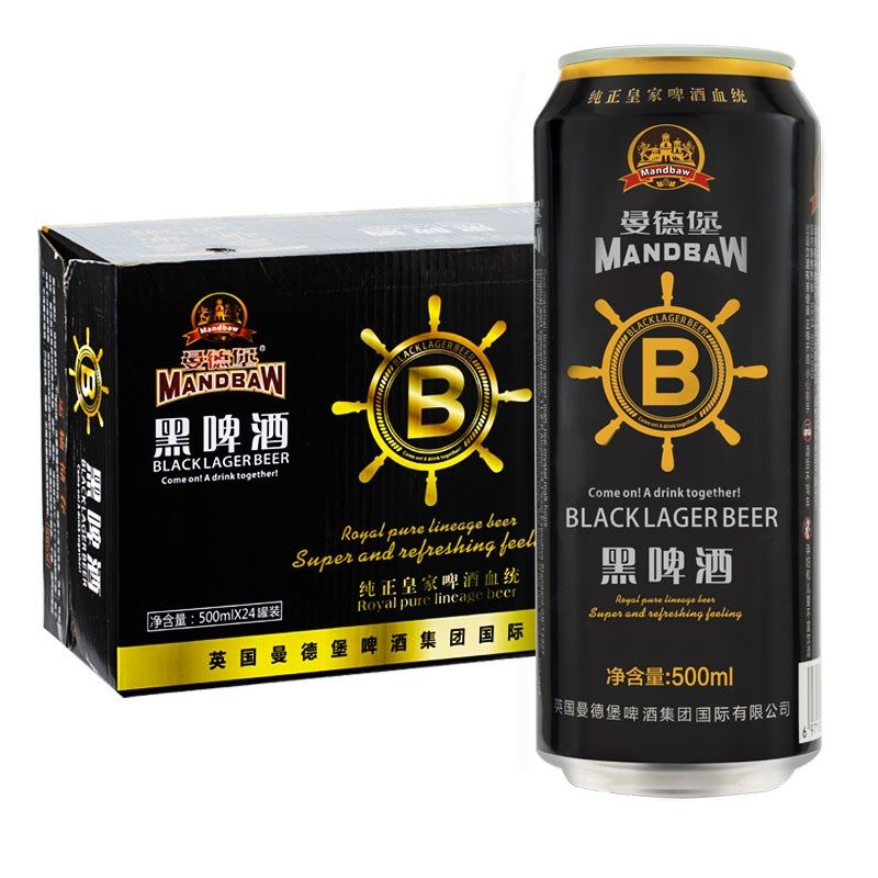 曼德堡mandbaw小麦黑啤酒麦芽焦香500ml*24听装