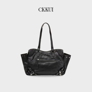 CKKUI韩国小众deinet机车包痛包y2k辣妹风斜挎通勤大容量托特包女