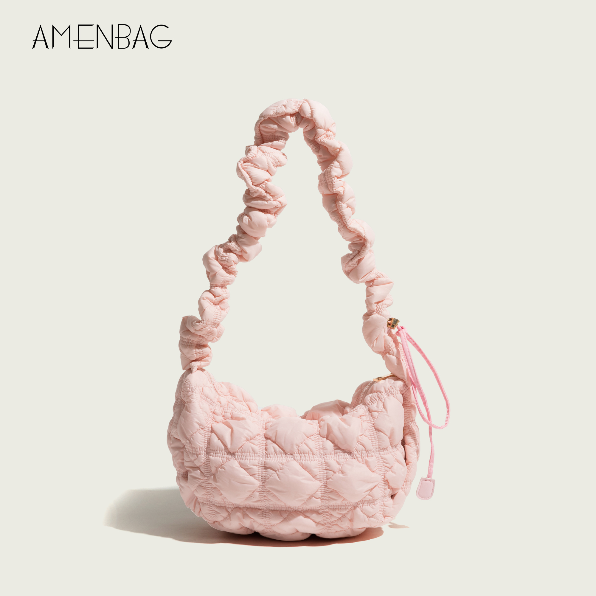 韩版云朵包秋冬季帆布包斜挎百搭饺子包2025新款单肩褶皱腋下包包