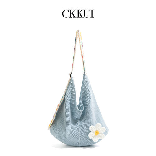 CKKUI森系文艺风编织包包多巴胺