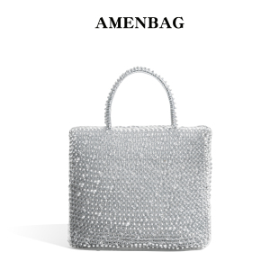 韩版 糖果色托特包闪亮PVC编织包百搭单肩包托特包 方形手提包时尚