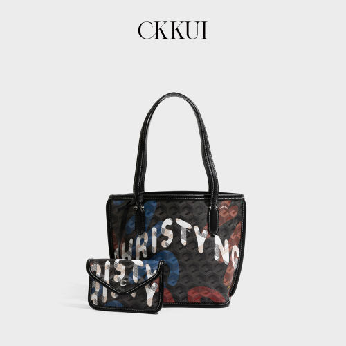 CKKUI复古印花高级感软皮包包