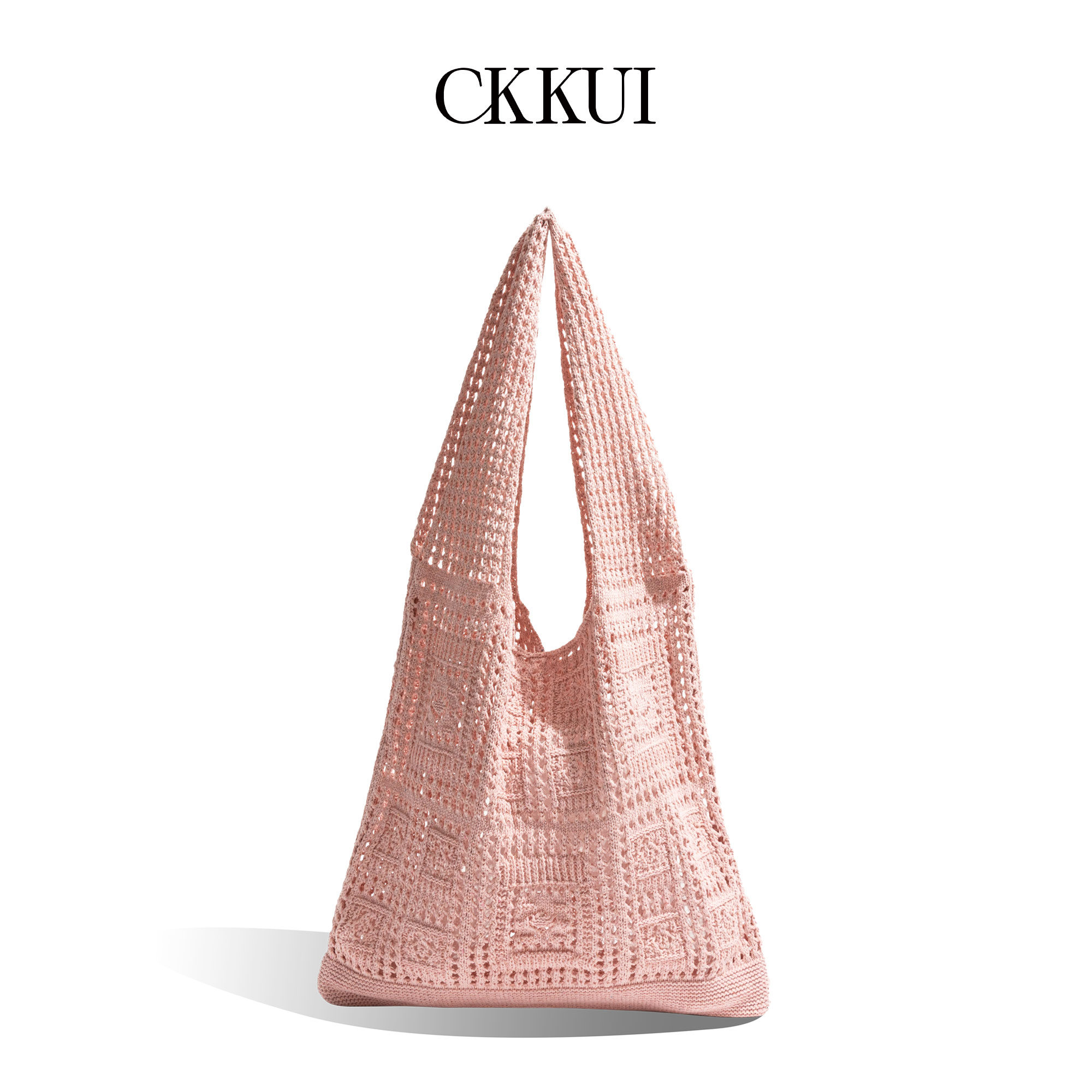 CKKUI 简约编织包包女款学生上课大容量单肩包慵懒文艺百搭托特包