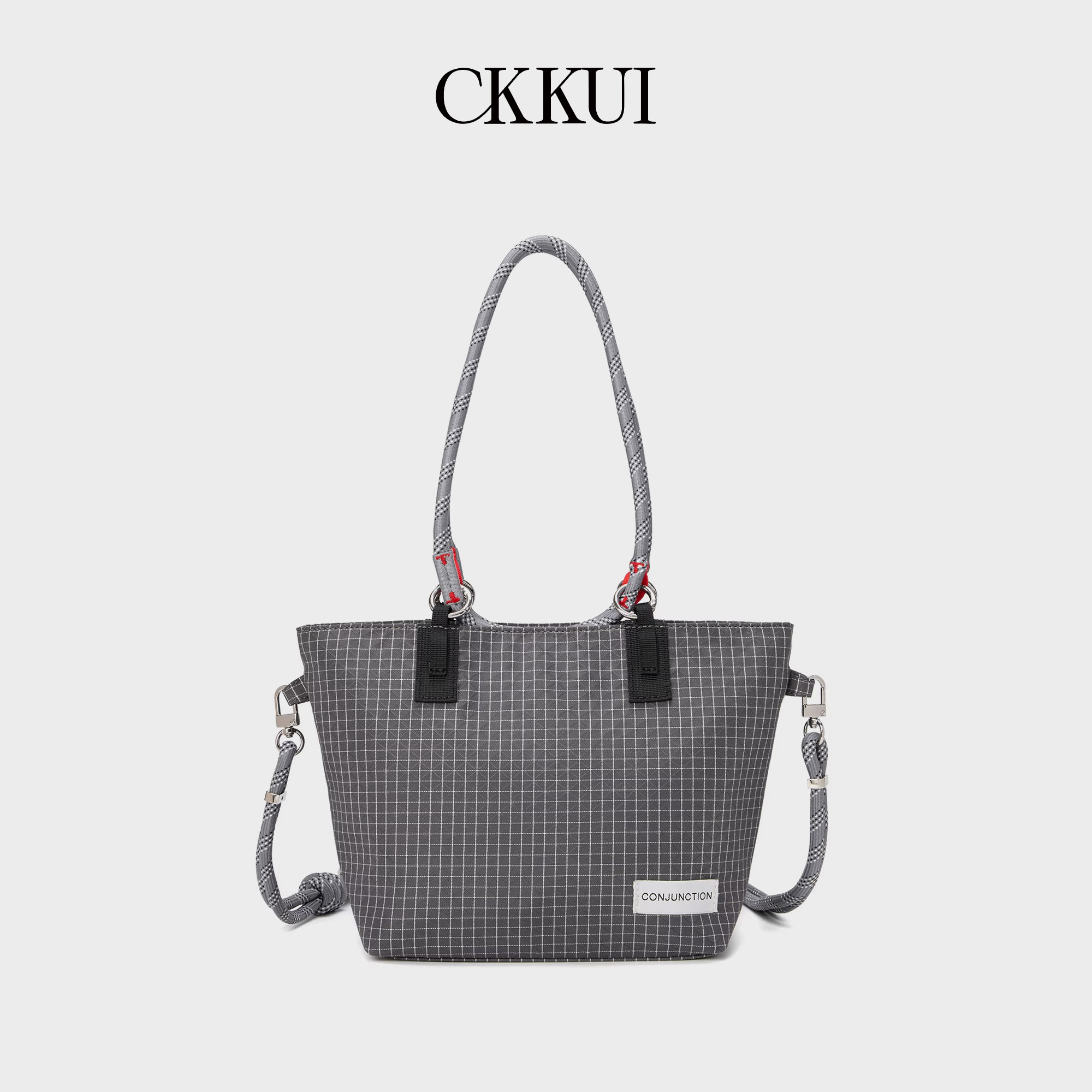 CKKUI 日系格纹小众包包2026新款攀岩绳手提包设计感单肩包斜挎包,箱包皮具/热销女包/男包,托特包,淘宝优惠券,粉丝福利购,淘宝优惠卷