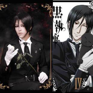 赛巴斯动漫儿童COSPLAY服装男童黑执事COS服塞巴斯燕尾服礼服制服