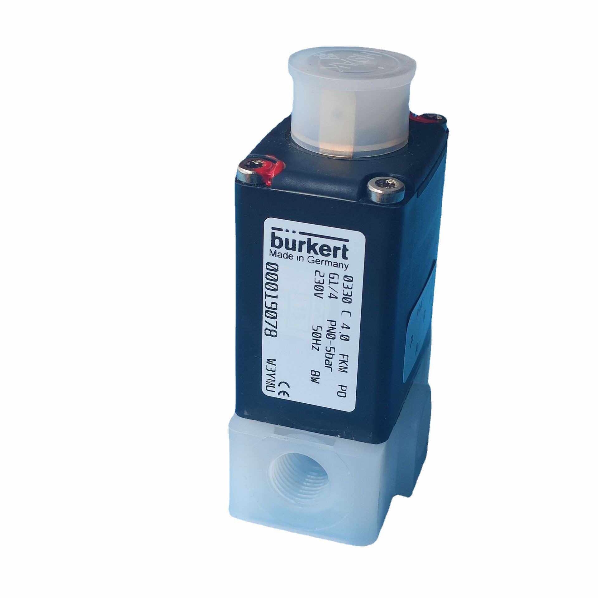 burkert0330耐腐蚀电磁阀00019078 A 4.0 FKM PVDF G1/4 0-10bar
