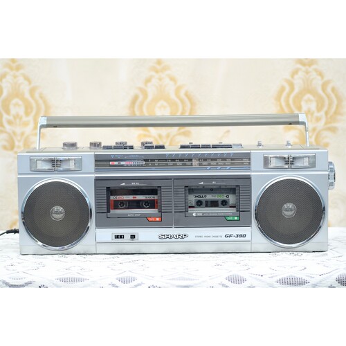 夏普/ SHARP GF-390 桌面 立体声 双卡 手提收录机