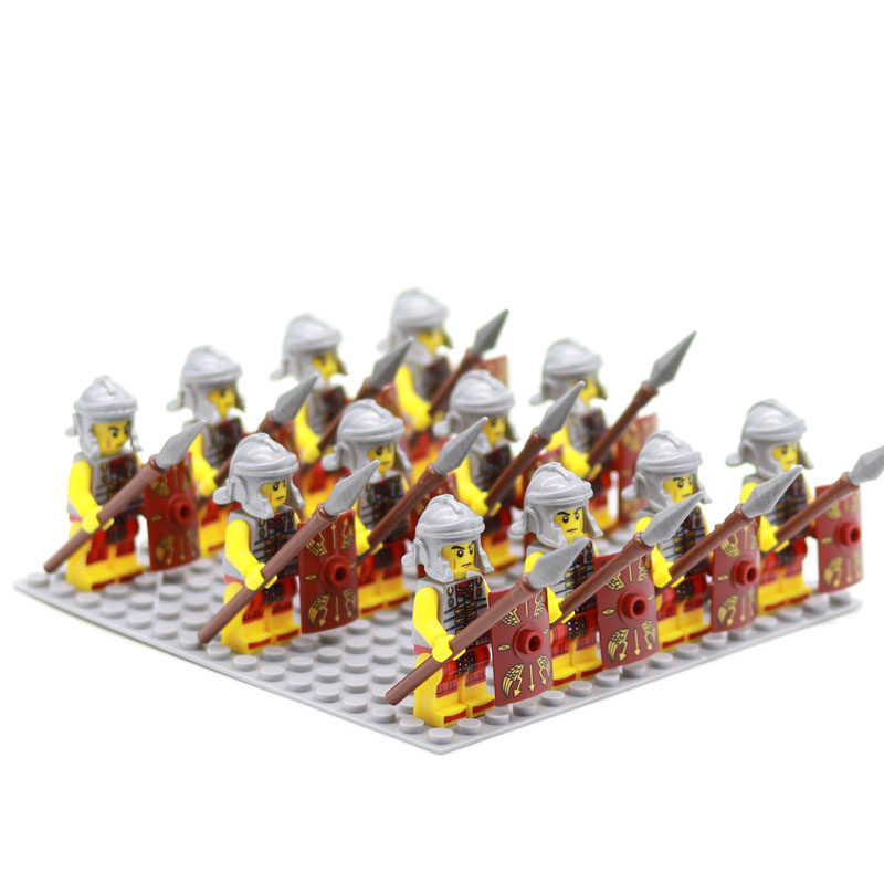 塑料玩具兼容小颗粒男生益智拼装积木古罗马士兵方阵长枪对战场景