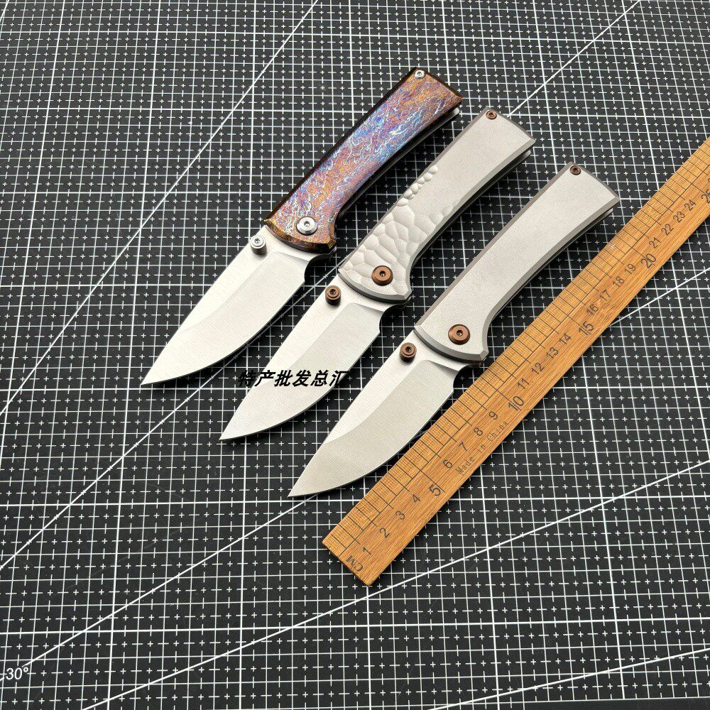 新品228救赎者钛合金手柄折叠刀户外野营生存求生随身携带EDC刀具