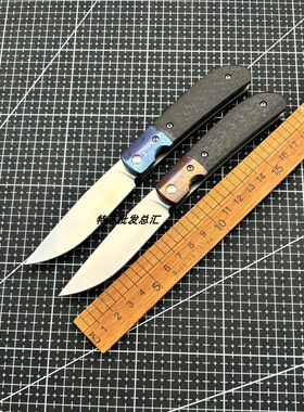 新品S90V 刀片口袋折叠刀碳纤维钛手柄户外露营便携战术防御工具
