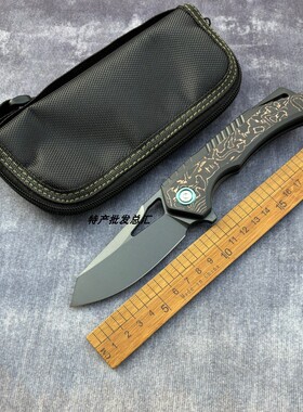 新品YJ2509DLC涂层口袋折叠刀户外露营生存求生便携钓鱼防御刀具