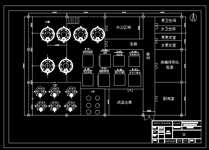 年产100吨红霉素提取段的车间工艺设计车间布置图