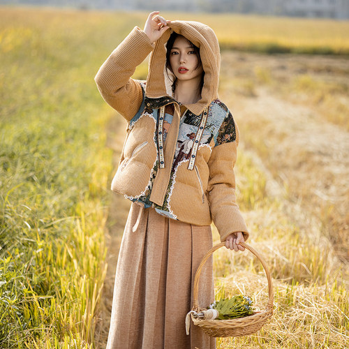 常规款针织毛呢花间裳文艺高领