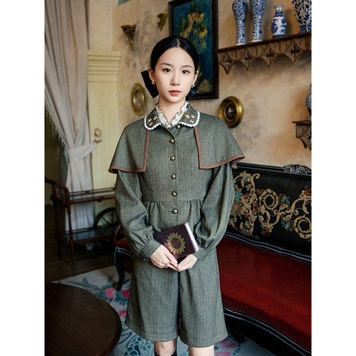 赫本风秋季新款修身外套花间裳