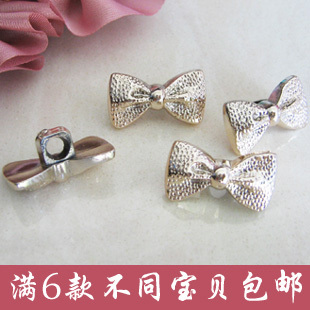 DIY纽扣批发 包邮 服装 配件 淡金色蝴蝶结扣子 玫瑰金 25元