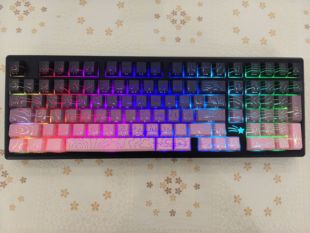 VTER galaxy100黑莓侧刻等高线铝坨坨幻影黑机械键盘水晶轴麻将音