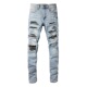 jeans pants torn AMR MX12高街破洞蓝色牛仔裤 子
