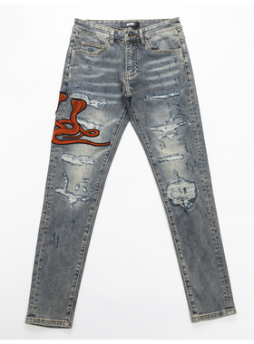 AMR Jeans Skinny Ripped Jeans 美式高街破洞修身男裤牛仔裤子