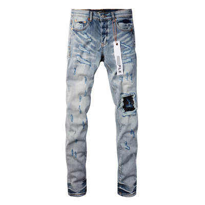 PUR jeans  pants torn jeans美式高街破洞蓝色牛仔裤子