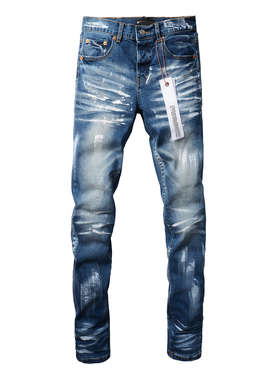PUR jeans  pants torn jeans美式高街破洞蓝色牛仔裤子