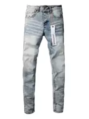 Pur Jeans Pants Torn Jeans American High Street Vintage Basic Blue Jeans