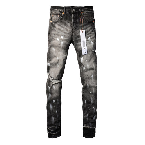 PUR jeans  pants torn jeans美式高街破洞染料牛仔裤子