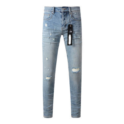 PUR jeans  pants torn jeans美式高街破洞蓝色牛仔裤子