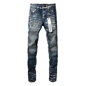 高街破洞蓝色牛仔裤 PUR 子 torn jeans美式 jeans pants