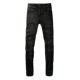 jeans pants torn AMR MX12高街破洞logo牛仔裤 子