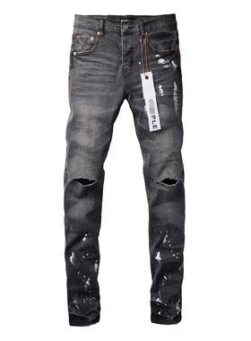 PUR jeans  pants torn jeans美式高街破洞灰色牛仔裤子
