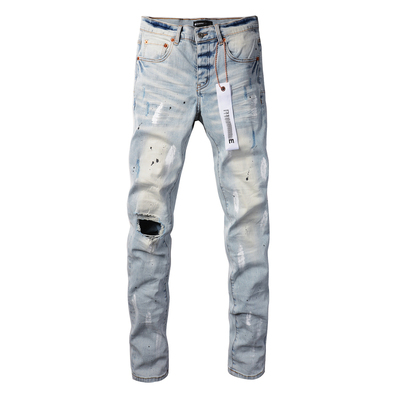 PUR jeans  pants torn jeans美式高街破洞泼墨牛仔裤子