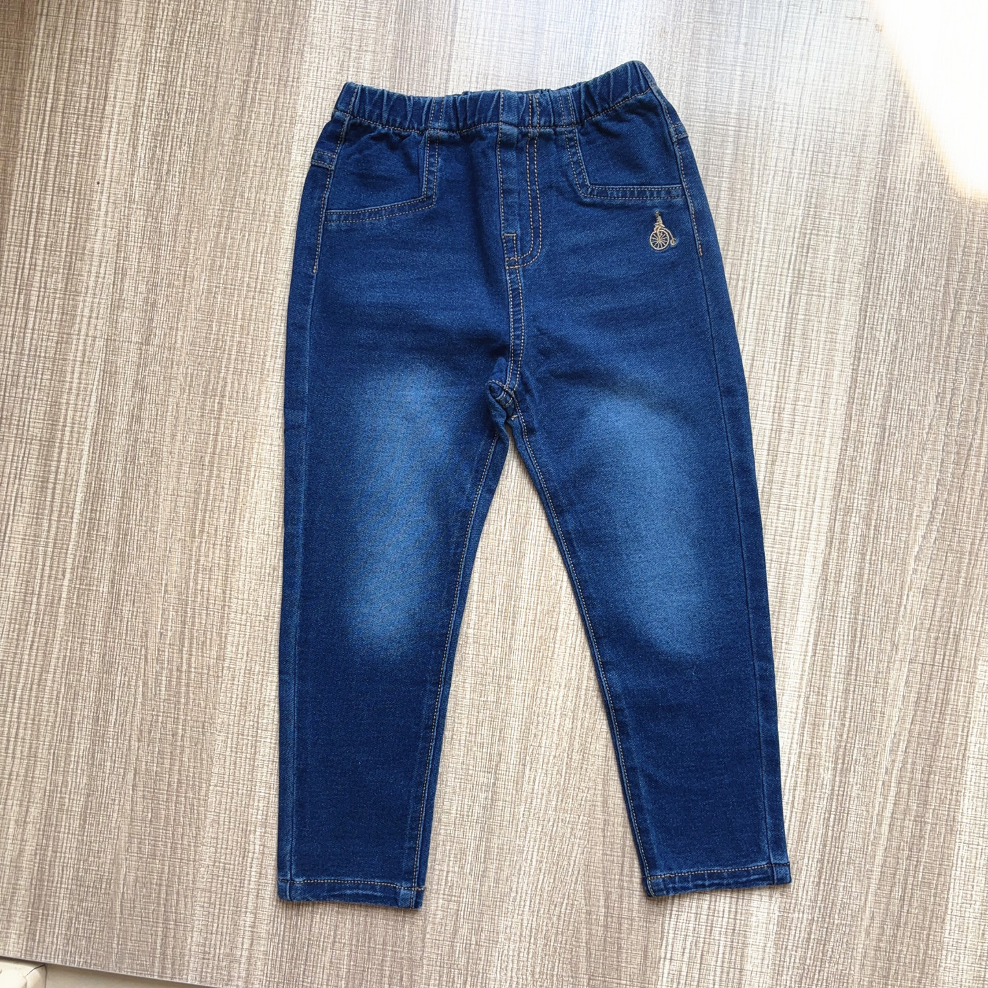 韩版儿童春秋新款针织牛仔裤