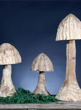 木质民宿蘑菇摆件圣诞树原创