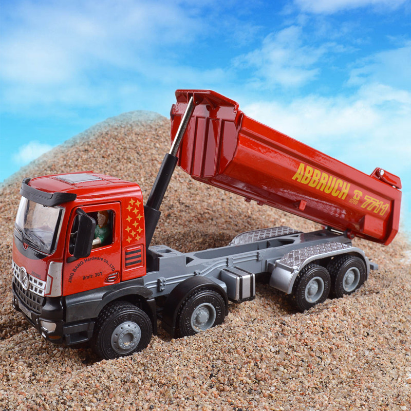 合金卡车模型自卸翻斗货车仿真工程车泥头运输车玩具男孩子大号