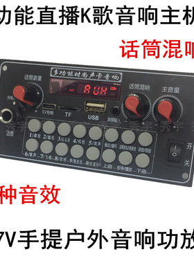 CYA6多功能户外K歌蓝牙功放5V充电广场舞音响主板 3.7V带混响音效