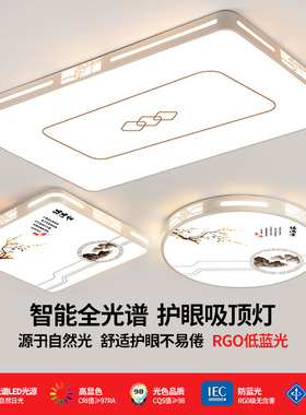 客厅灯简约现代大气2025新款全光谱主灯大灯具超亮led护眼吸顶灯