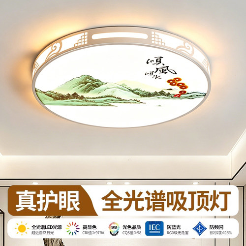 主卧室灯2026新款LED吸顶灯现代简约全光谱护眼儿童房间中山灯具