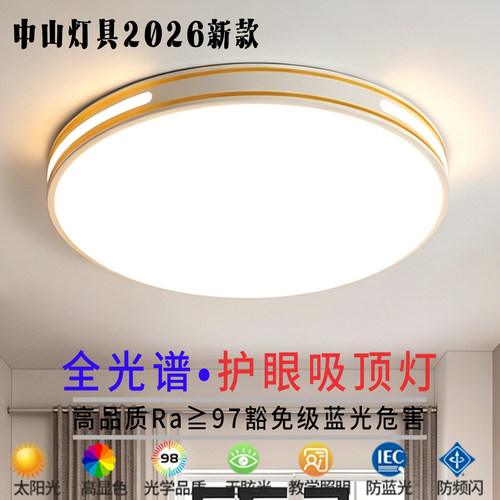 led吸顶灯阳台走廊灯现代简约客厅灯大气卧室房间灯中山全屋灯具