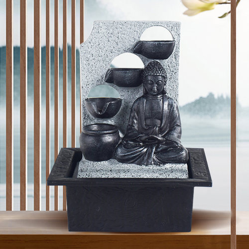 不插电水循环不插电流水摆件蓄电池充电流水摆件USB充电流水摆件