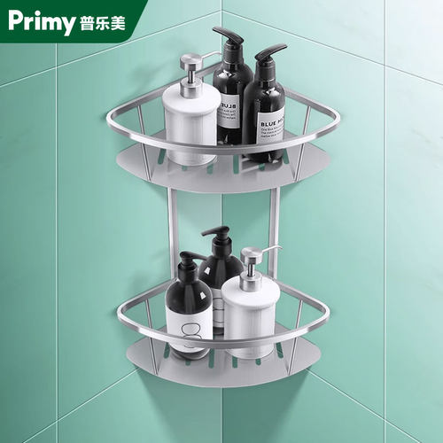 普乐美304不锈钢双层浴室置物架