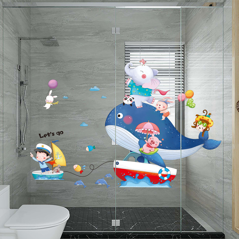 浴室3d立体瓷砖贴纸卫生间防水墙壁贴画创意门贴墙面遮丑装饰墙贴图片