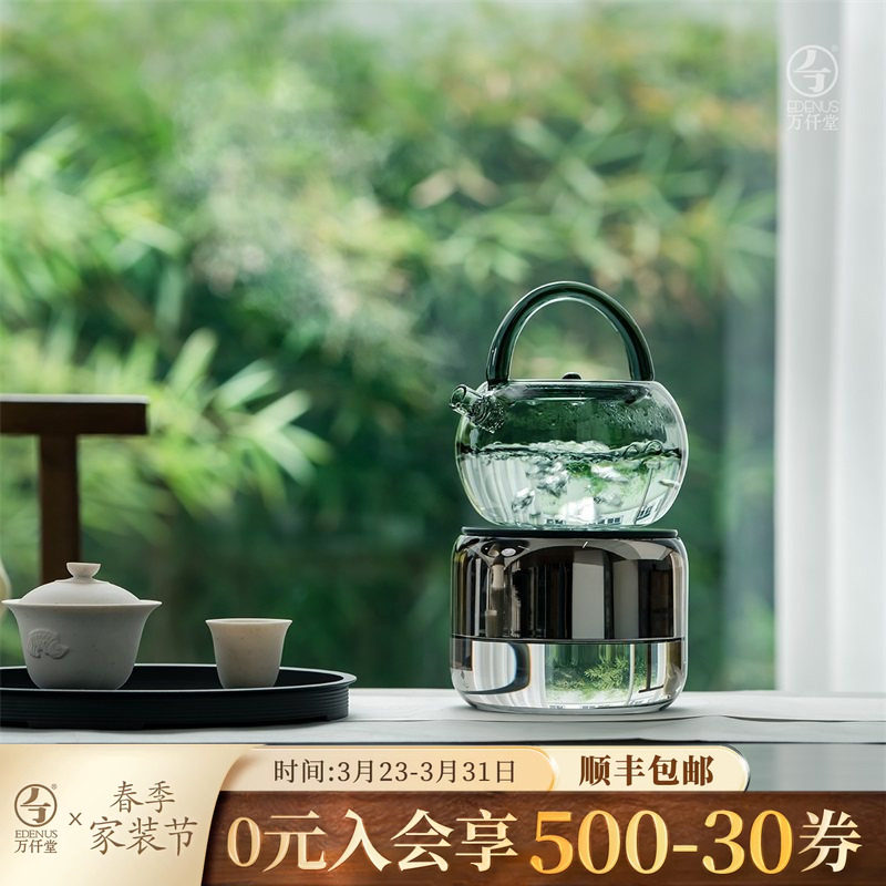 万仟堂高硼硅玻璃烧水壶2024新款家用耐高温玻璃壶可加热一片冰心
